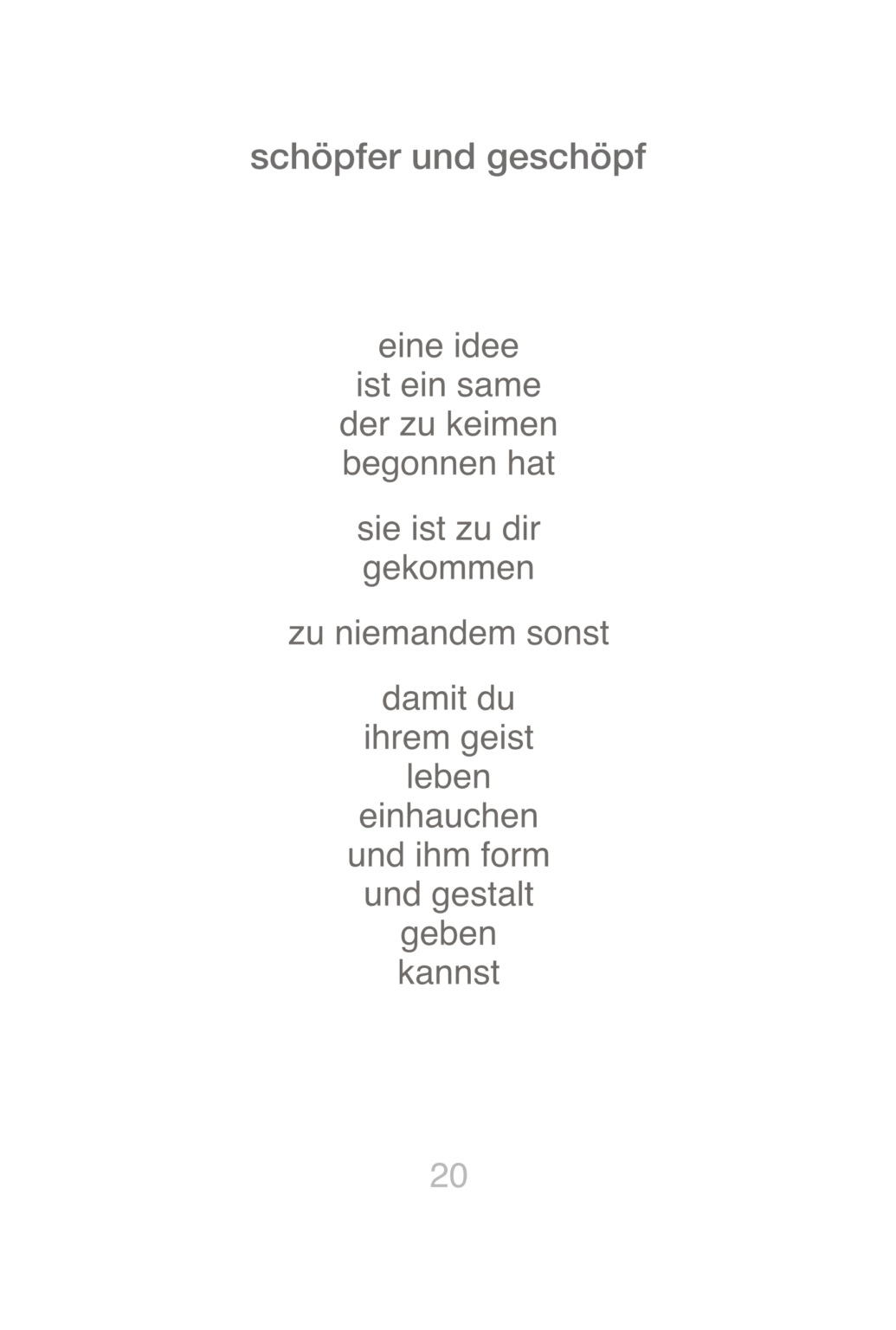 schöpfer und geschöpf